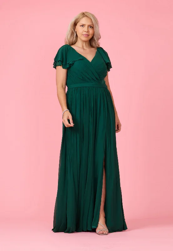 TightstrategyShort Sleeve Formal Mother of the Bride Dress Emerald