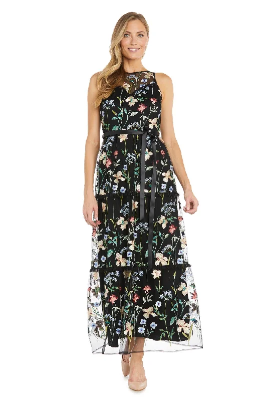 TightframeR&M Richards 1828P Floral Long Formal Petite Dress