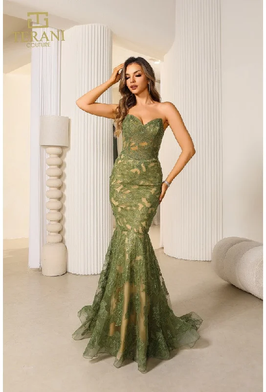 TightstructureTerani Couture 251P4355 Long Formal Mermaid Prom Dress