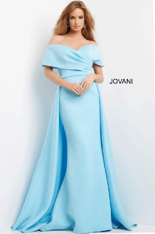 TightstructureJovani 07443 Long Formal Evening A Line Overskirt Dress