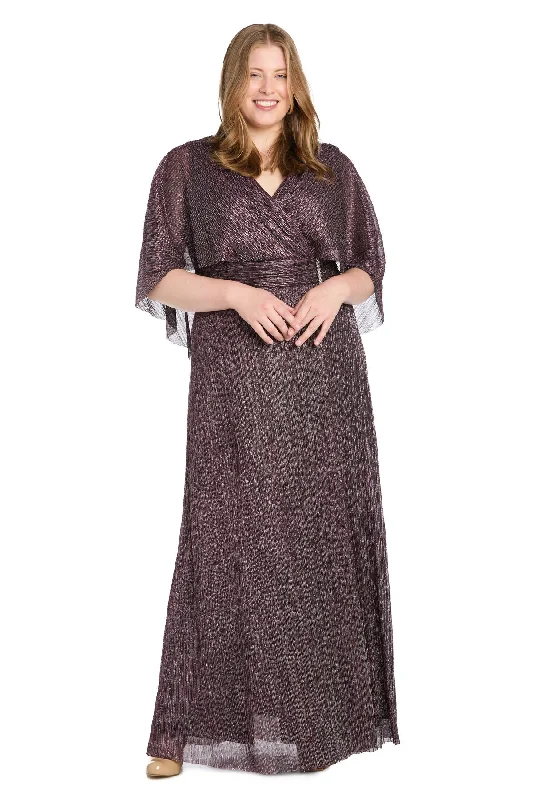 TightcontrolR&M Richards 3222W Metallic Long Formal Plus Size Dress