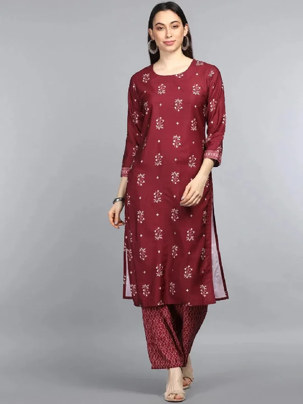 Ahika Poly Crepe Printed Kurta Pant Set-PKSET1027AB_XS