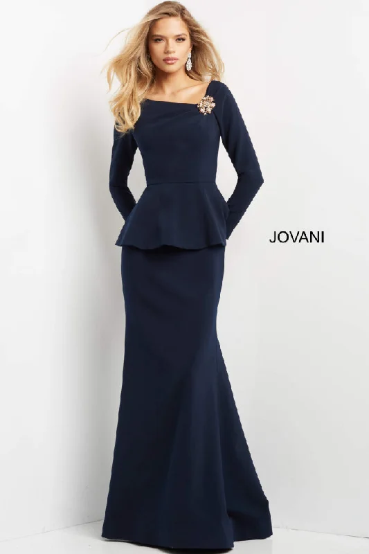 TightperformanceJovani 07131 Long A Line Peplum Formal Dress