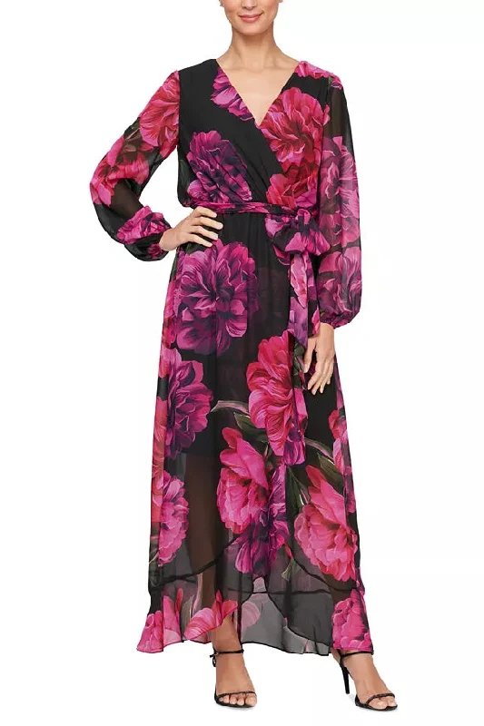 TightframeSL Fashions 9171954 Long Sleeve Floral Mother of the Bride Dress