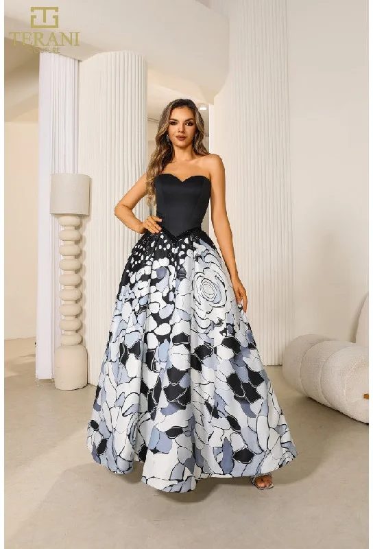 TighterTerani Couture 251P4373 Printed Long Ball Gown Formal Prom Dress