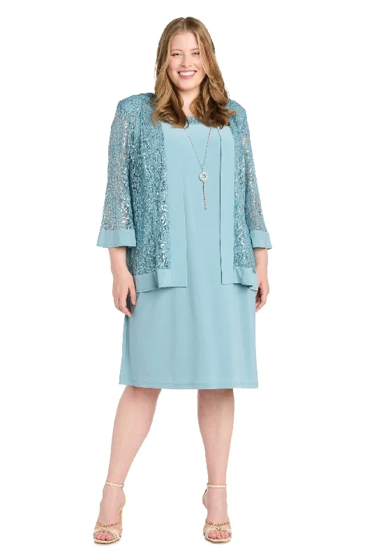 TightsealR&M Richards 9587W Sequin Short Jacket Plus Size Dress