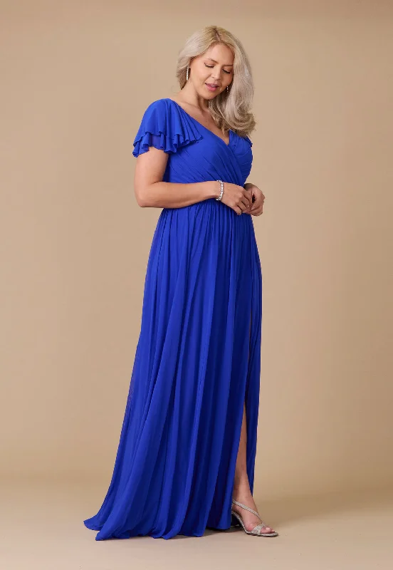 TightperformanceShort Sleeve Formal Mother of the Bride Dress Royal