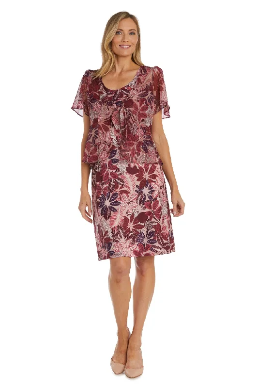 TightsuitR&M Richards 9526 Floral Print Short Formal Dress