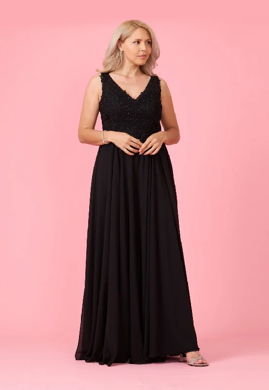 TightconnectionLong Formal Dress Plus Size Evening Gown Black