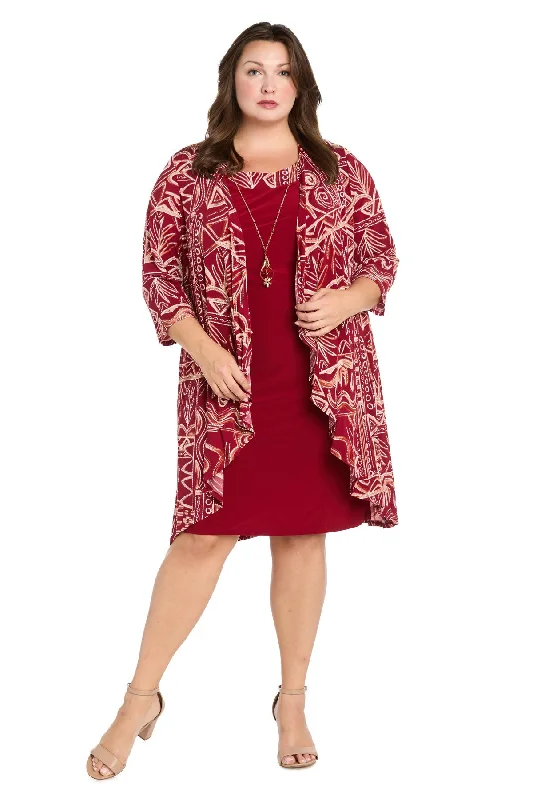 TightropeR&M Richards 3187W Short Printed Plus Size Jacket Dress