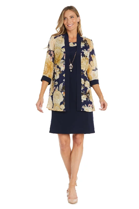 TightvictoryR&M Richards 1409 Short Printed Jacket Mother of the Bride Dress