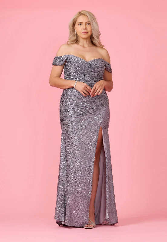 TightfitLong Mermaid Sequin Formal Party Dress Charcoal