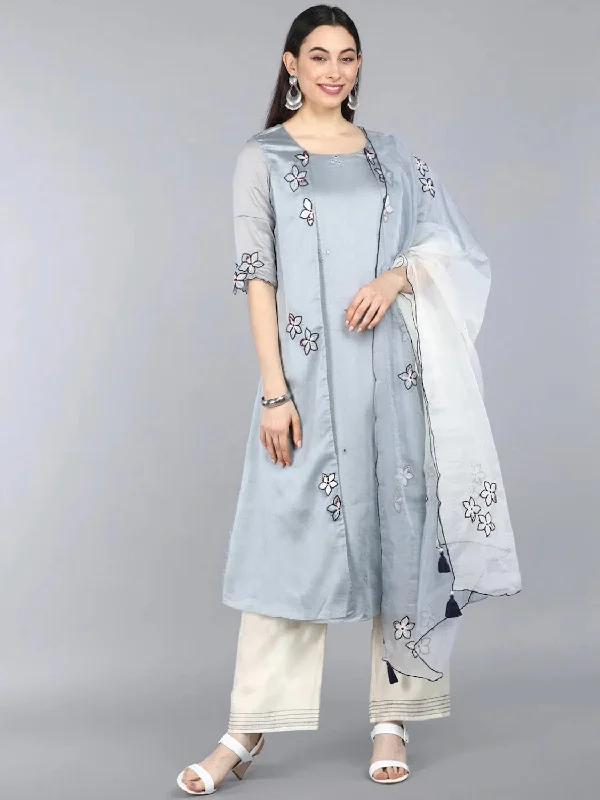 Ahika Poly Silk Embroidered Kurta Pant Dupatta-PKSKD1151_S