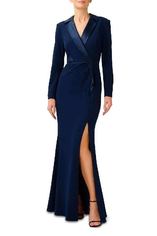 TightcollarAdrianna Papell AP1E208437 Fitted Long Sleeve Formal Dress