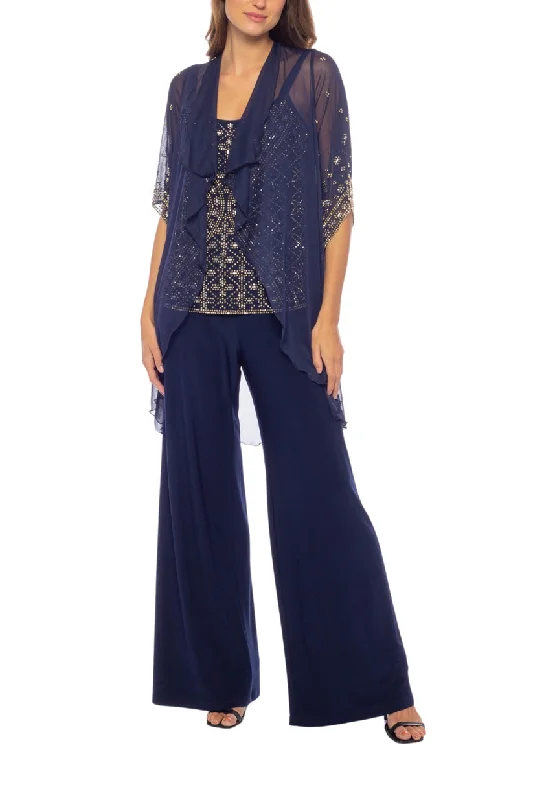 TightyogaMarina 268767 Long Sequin Formal Jacket Pant Suit