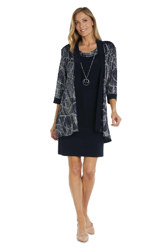 TightdeadlineR&M Richards 9193P Printed Short Mother of the Bride Jacket Dress