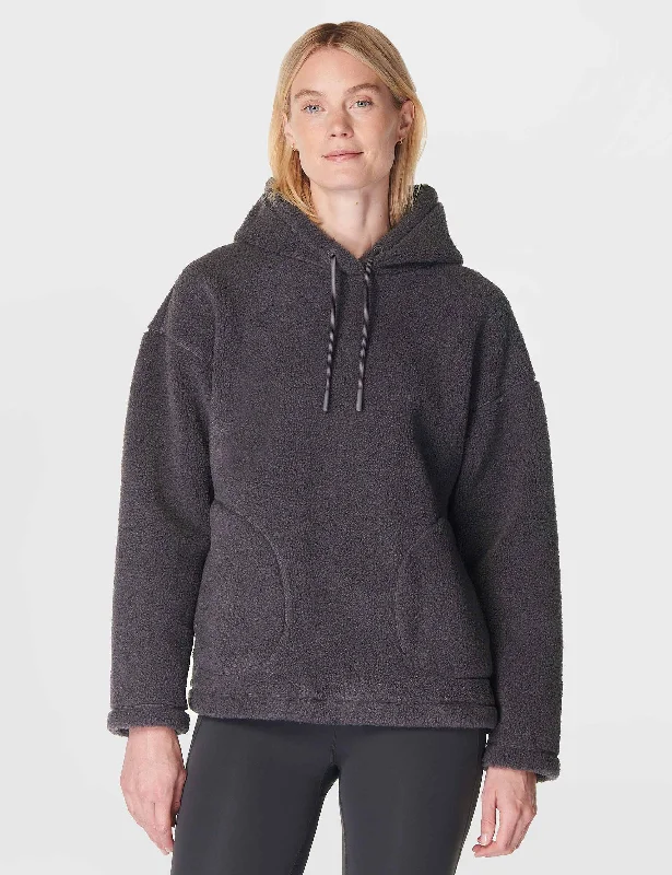 Women's travel topsPlush Textured Hoody - Urban Grey