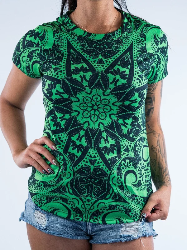 Electro Green Mandala Women's CrewCrewneckgame