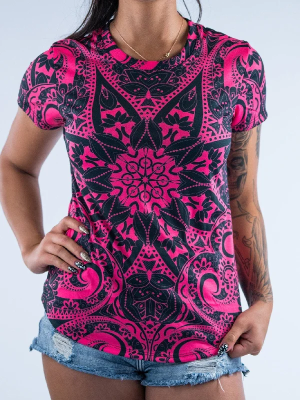 Electro Pink Mandala Women's CrewCrewneckplatform