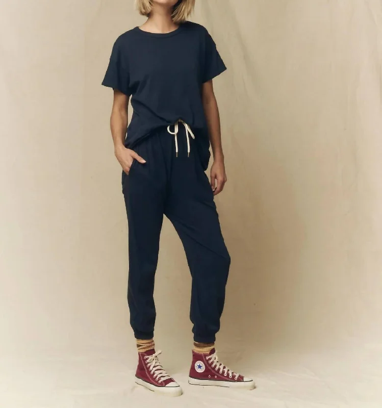 Boxy Crew Tee In True NavyCrewnecksleeve