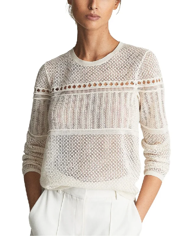 Reiss Eliana Lace Crew Neck JumperCrewneckcraft