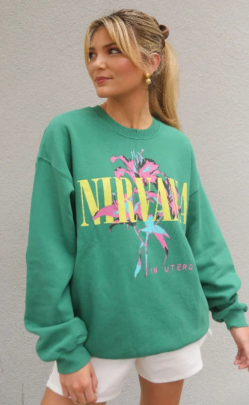 daydreamer: nirvana lilies bf crewCrewneckpattern