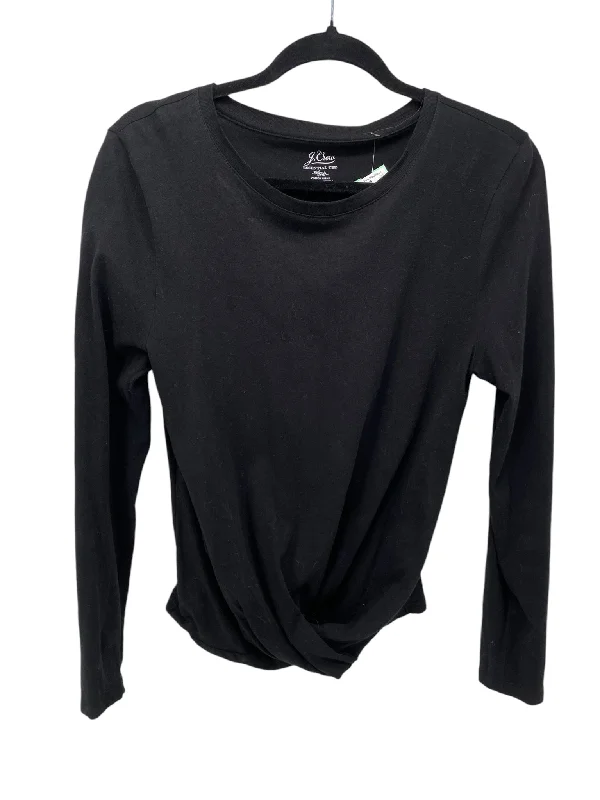 J Crew Misses Size Medium Black LS BlouseCrewnecktimeless