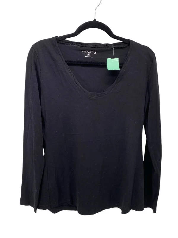 J Crew Misses Size Medium Black LS BlouseCrewneckdevice