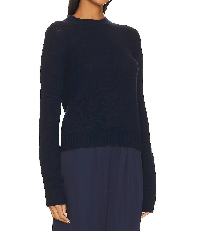 Pure Cashmere Crew In NavyCrewneckfan