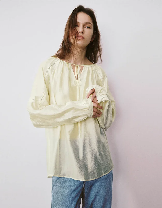 Raglan Sleeve Crew Neck BlouseCrewneckcashmere