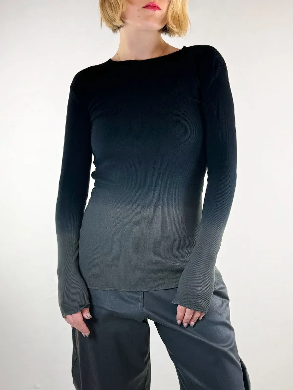 Sort Aarhus Two Tone Crew Neck TopCrewneckcashmere