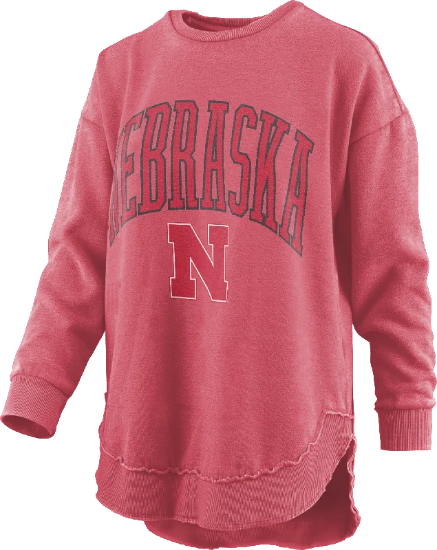 Women's Nebraska Huskers New Zealand Ponch Fleece CrewCrewneckbreathable