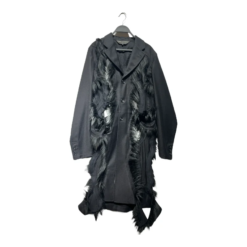 Streetwear JacketsCOMME des GARCONS HOMME/Coat/M/Wool/BLK/distressed fur