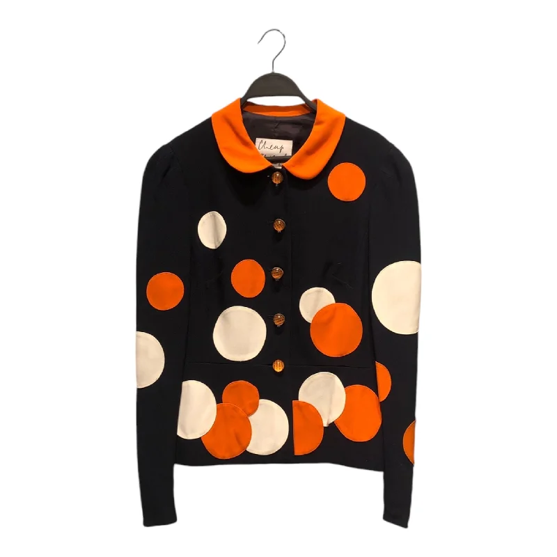 Parka JacketsMOSCHINO/Coat/12/Polka dot/Rayon/NVY/Orange and White Polka Dot