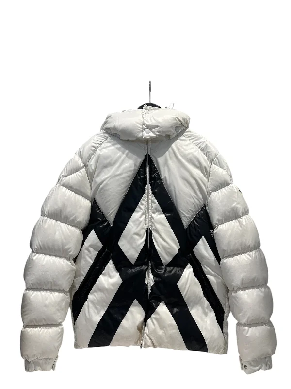 Motorcycle JacketsMONCLER/Puffer Coat/S/Nylon/WHT/BLACK STRIPE