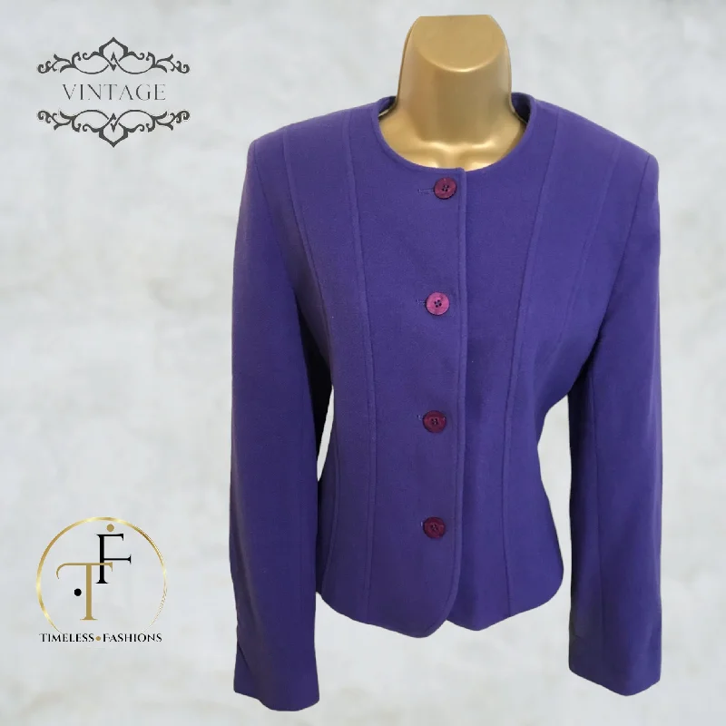 Band Merch JacketsAlexon Vintage Purple Wool & Cashmere Jacket UK 10 US 6 EU 38