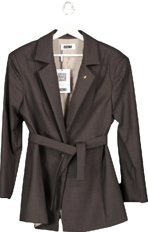 Pocketed JacketsBenu Brown Tailored Jacket UK L