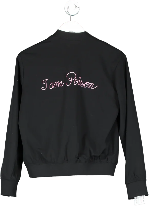 Puffer JacketsBlack "i Am Poison" Embroidered Bomber Jacket  - DIOR PR Rare Item UK XS