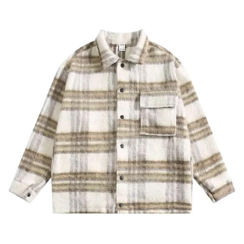 Rainproof JacketsClassic Striped Woolen Jacket