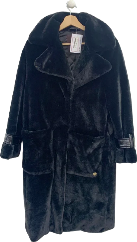 Streetwear JacketsFreed Black Faux Fur Coat UK S/M