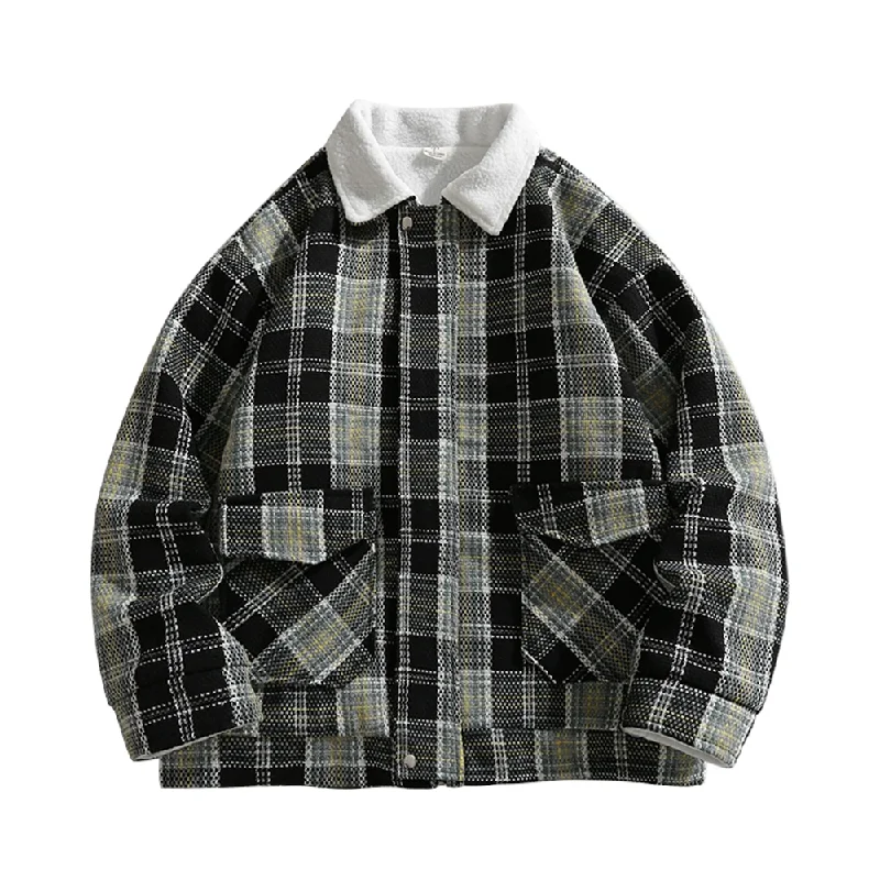 Snowboard JacketsHigh Street Plaid Shearling Jacket