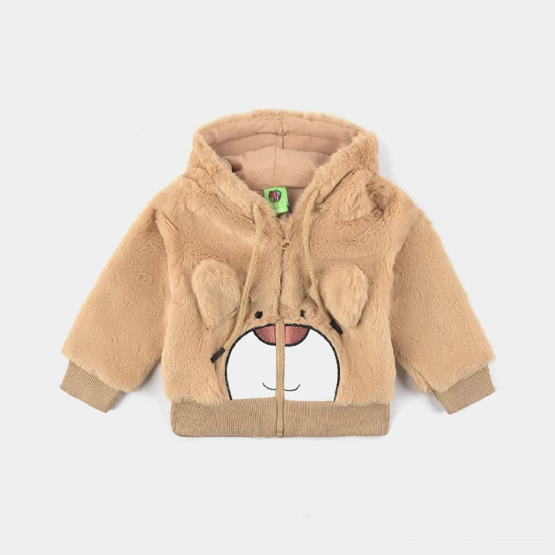 High-Fashion JacketsInfant Girls Sherpa Jacket Bear-Mustard