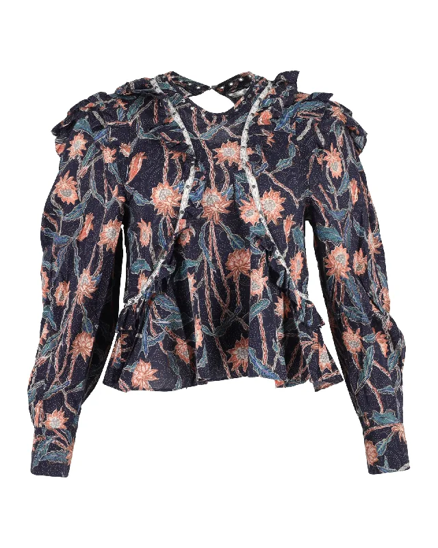 Isabel Marant Crew Neck Blouse in Floral Print CottonCrewnecklifestyle