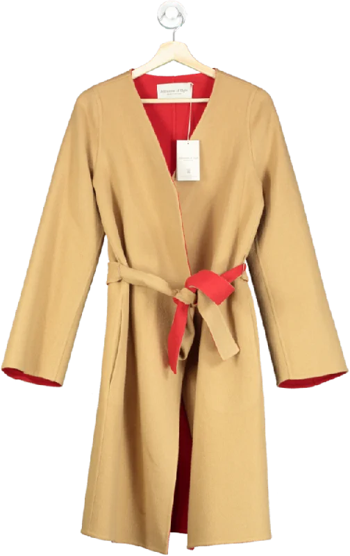 Outdoor JacketsJohnstons of Elgin Camel Wool-Cashmere Blend Coat UK S