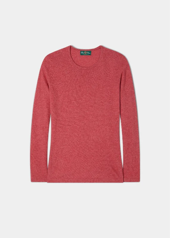 Harriet Ladies Geelong Lambswool Crew Neck Jumper In RougeCrewneckdye