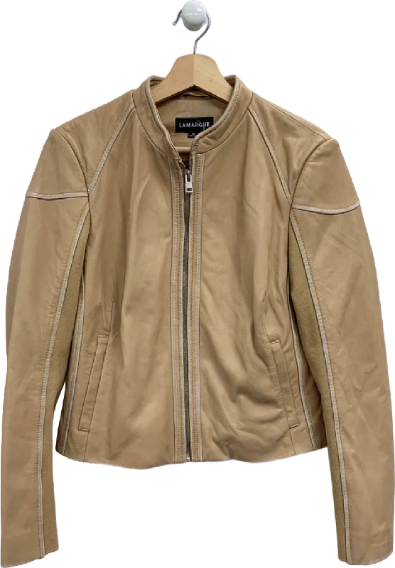 Corduroy JacketsLaMarque Beige HIRA Leather Jacket UK M