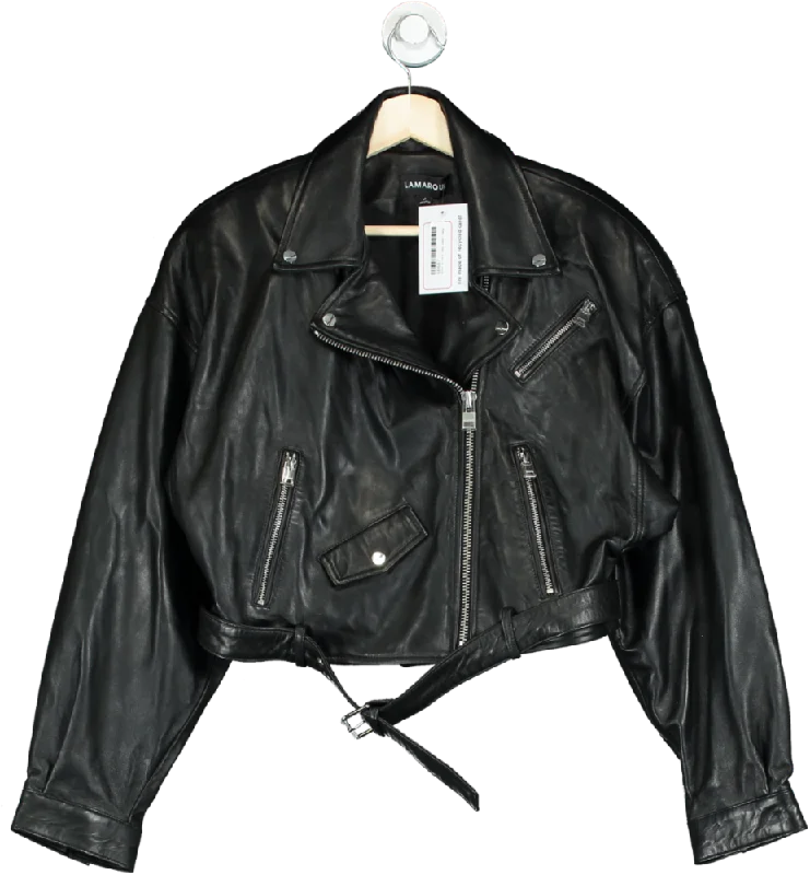 Sports Team JacketsLAMARQUE Black Dylan Leather Biker Jacket UK M