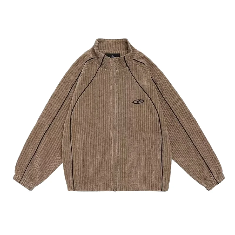 Winter JacketsRetro Solid Color Corduroy Jacket