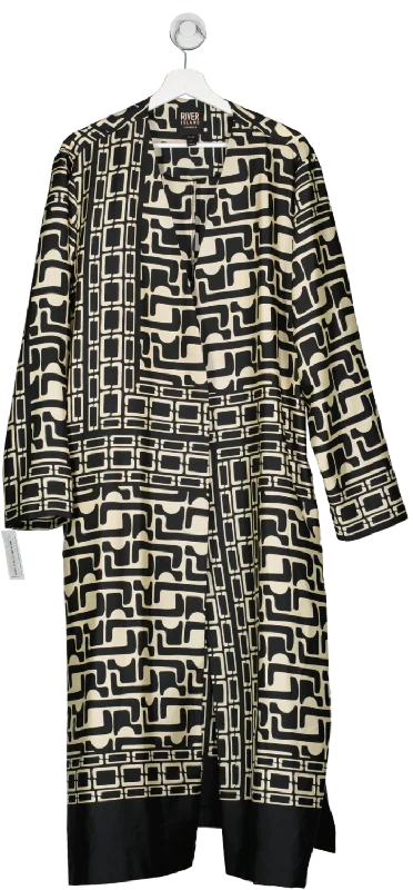 Velvet JacketsRiver Island Plus Black Abstract Print Duster Jacket UK 26