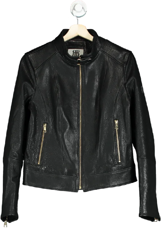 Cultural JacketsRoccoban Black Napa Leather Jacket UK M